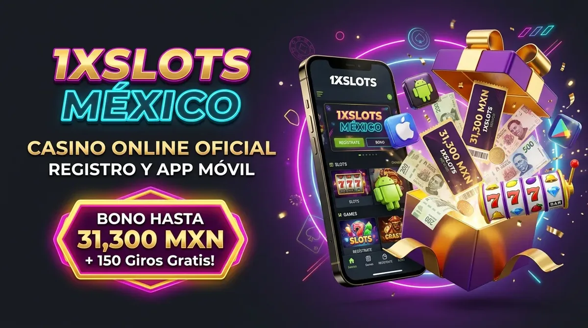 1xSlots México – Casino Online Oficial, Registro, Bono de 31,300 MXN y App